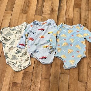Lot of 3 3-6 month viscose bamboo Angel Dear long sleeve body suits